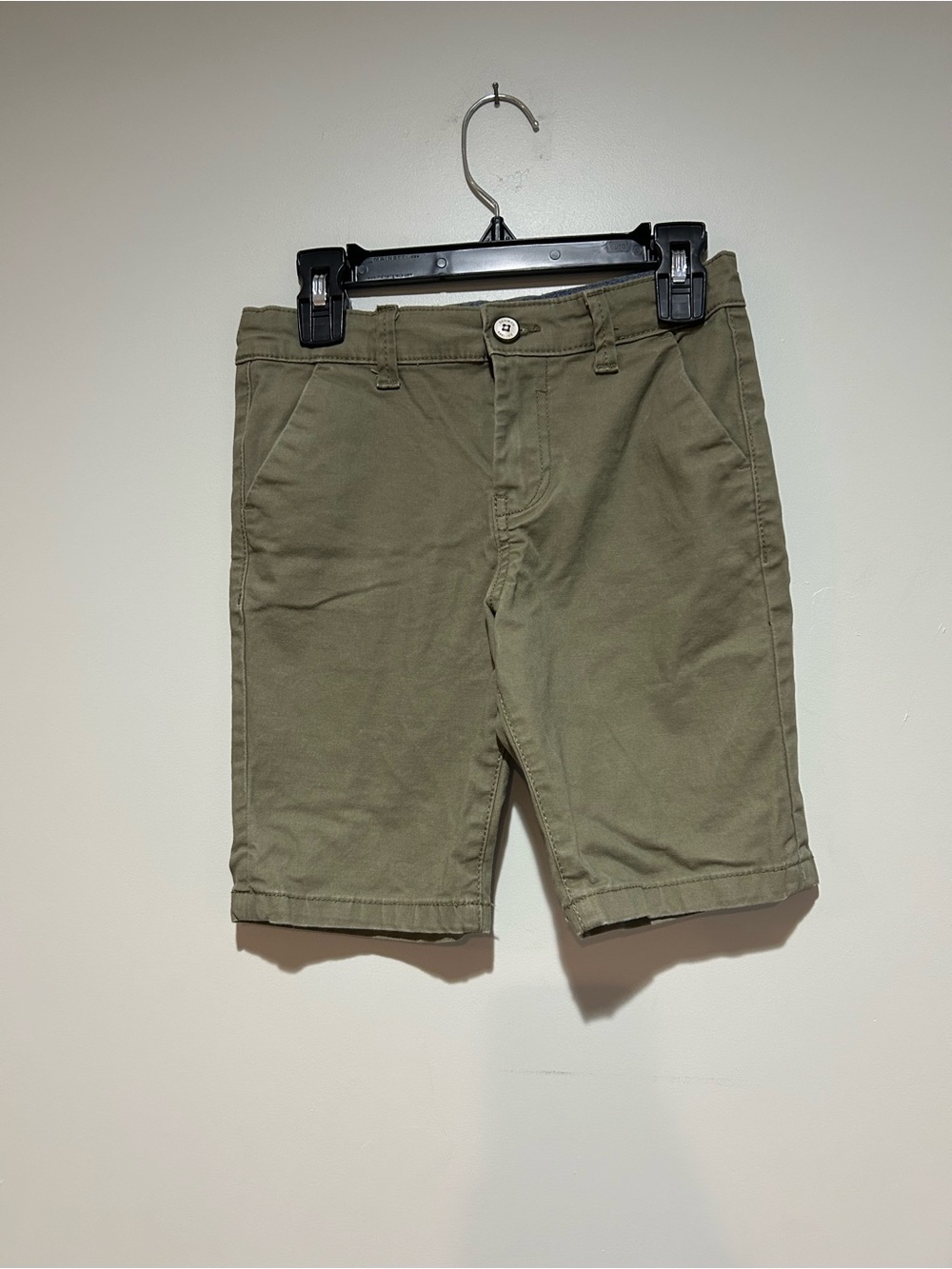 Denim&Co Olive Green Kids Flat Front Shorts